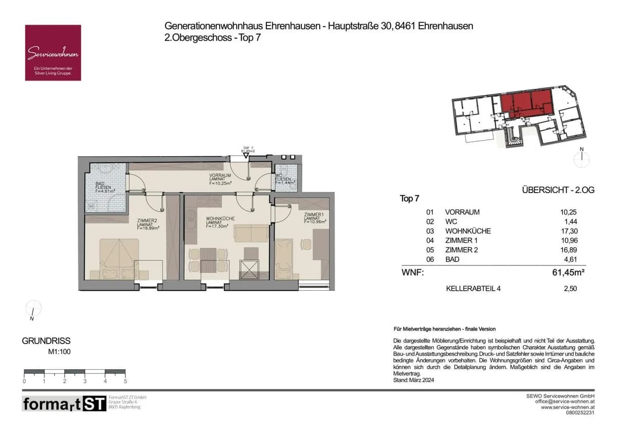 3-Zimmer-Wohnung mieten in Leibnitz – 61,95 m², € 644 – Bild 7 von 8