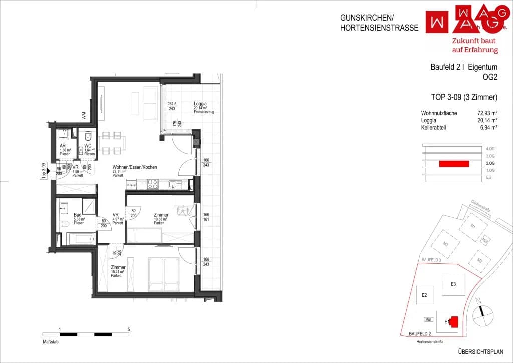 3-Zimmer-Wohnung kaufen in Wels-Land – 72,93 m², € 343.000 – Bild 5 von 6