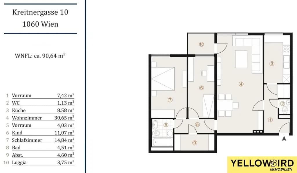 3-Zimmer-Wohnung kaufen in Wien – 90,64 m², € 515.000 – Bild 23 von 23