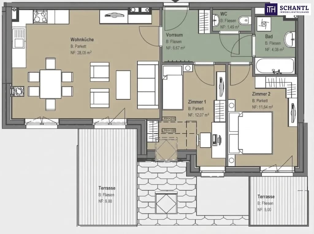 3-Zimmer-Wohnung mieten in Wien – 63,89 m², € 1.199 – Bild 9 von 9