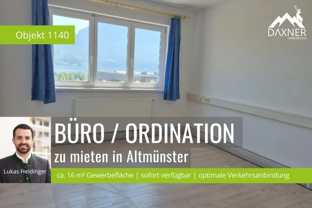 Gewerbeimmobilie mieten in Gmunden – 16 m², € 522