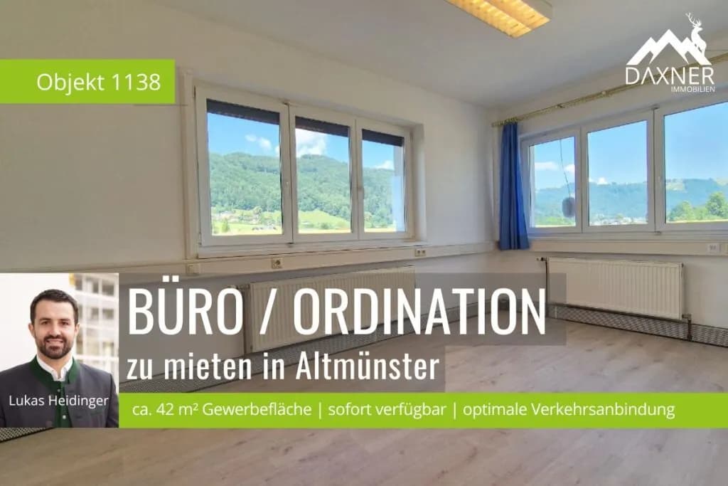 Gewerbeimmobilie mieten in Gmunden – 42 m², € 1.016