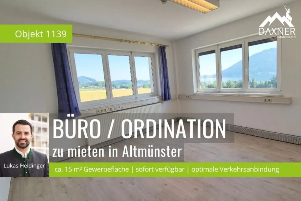 Gewerbeimmobilie mieten in Gmunden – 15 m², € 517