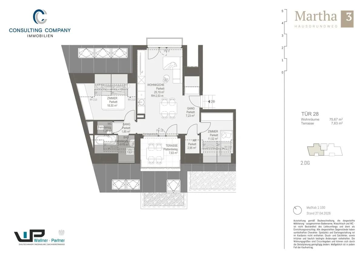 3-Zimmer-Wohnung kaufen in Wien – 75,67 m², € 537.738 – Bild 2 von 5