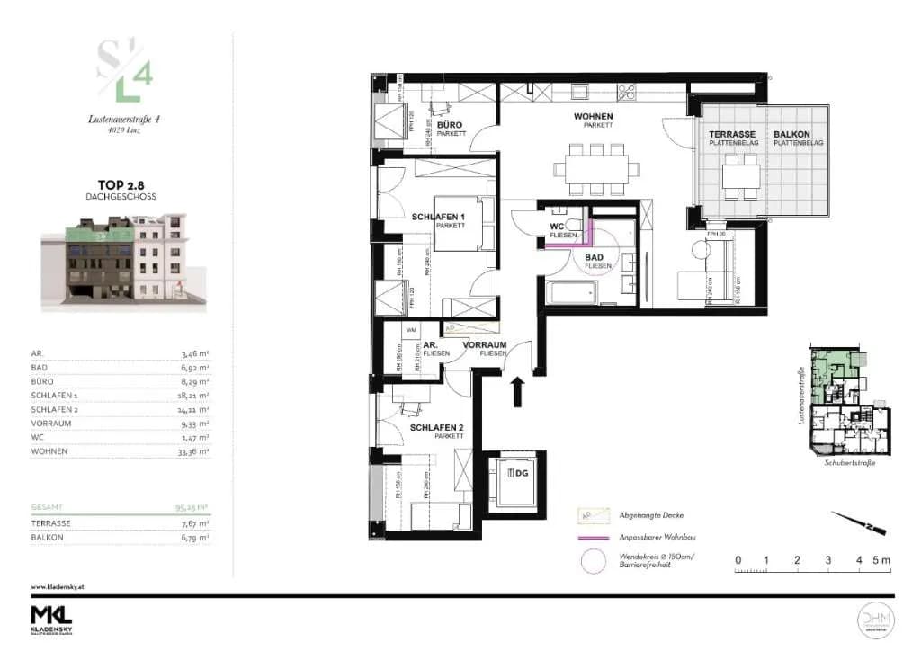4-Zimmer-Wohnung kaufen in Linz – 95,15 m², € 733.000 – Bild 2 von 4