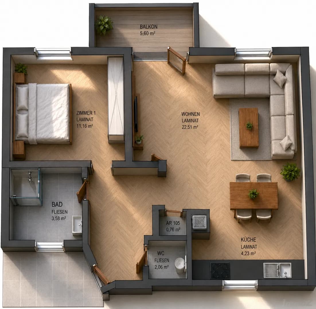 2-Zimmer-Wohnung kaufen in Graz – 52 m², € 199.950