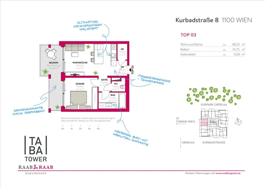 2-Zimmer-Wohnung mieten in Wien – 48,25 m², € 1.159 – Bild 15 von 15
