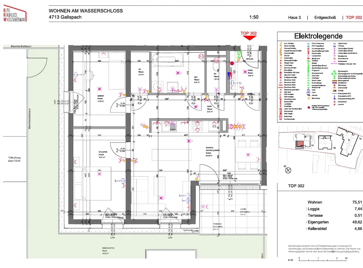 3-Zimmer-Wohnung mieten in Grieskirchen – 82,95 m², € 1.034 – Bild 2 von 6