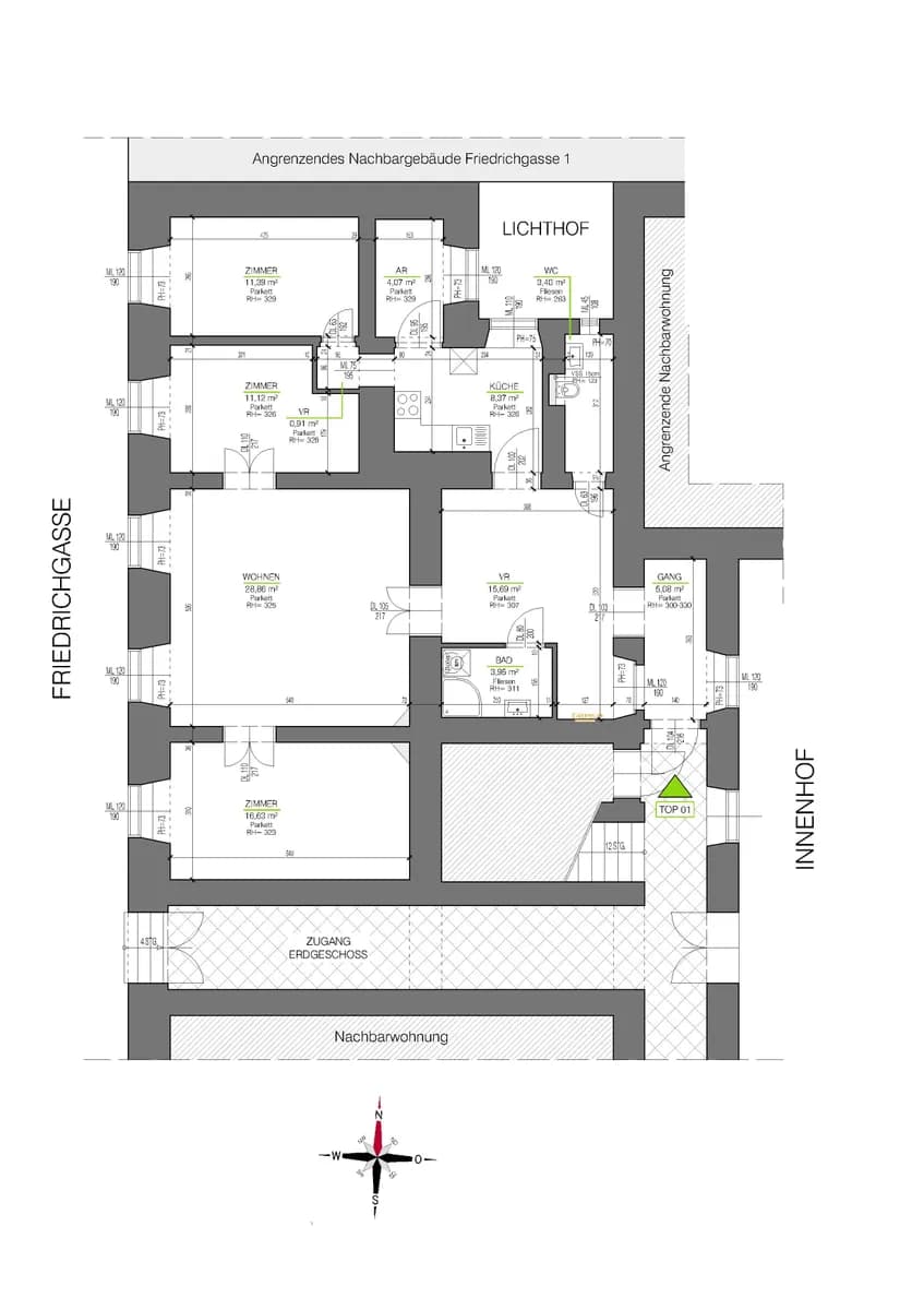 4-Zimmer-Wohnung mieten in Graz – 109,27 m², € 1.250 – Bild 2 von 7