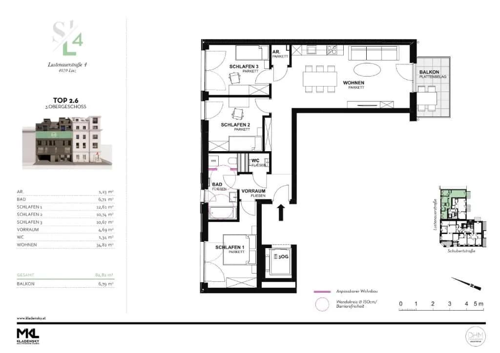 4-Zimmer-Wohnung kaufen in Linz – 82,81 m², € 590.000 – Bild 4 von 4