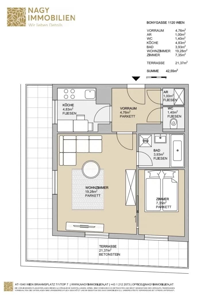 2-Zimmer-Wohnung kaufen in Wien – 42,55 m², € 249.000 – Bild 22 von 22