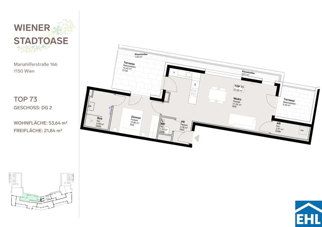 2-Zimmer-Wohnung mieten in Wien – 53,64 m², € 1.640 – Bild 13 von 13