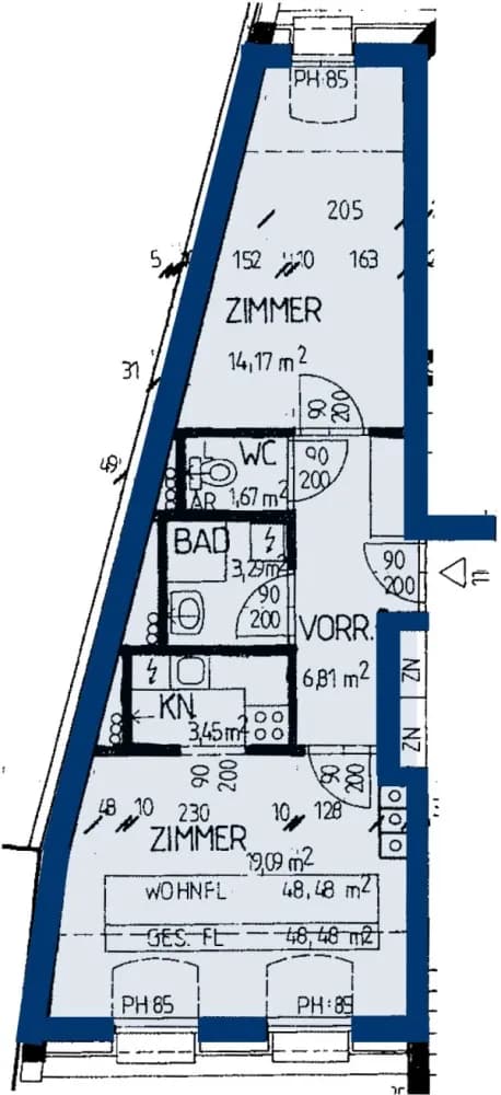 2-Zimmer-Wohnung mieten in Neunkirchen – 48,08 m², € 523 – Bild 2 von 2