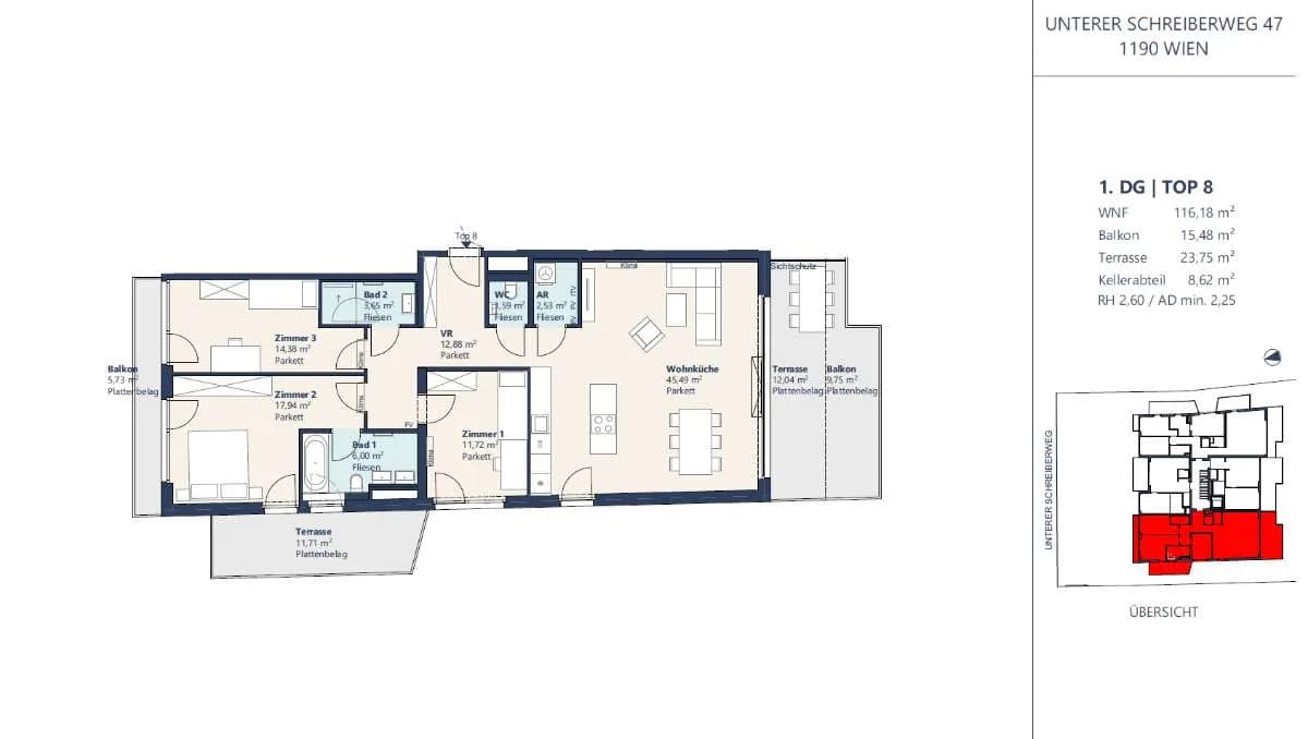 Wohnung kaufen in Wien – 120,74 m², € 1.969.000 – Bild 2 von 2