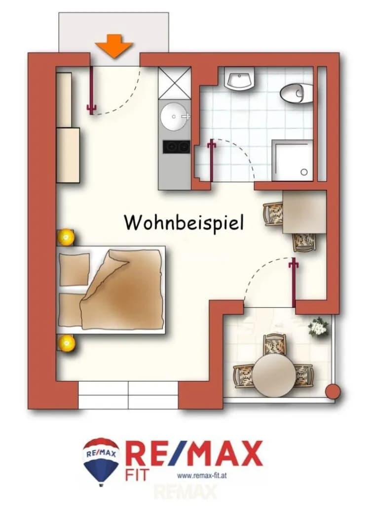 1-Zimmer-Wohnung mieten in Schärding – 25 m², € 520 – Bild 9 von 9