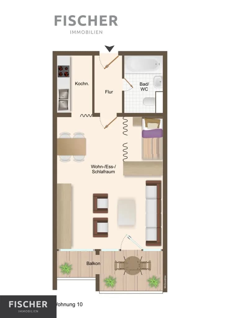 1-Zimmer-Wohnung kaufen in Villach – 37,67 m², € 139.000 – Bild 9 von 9