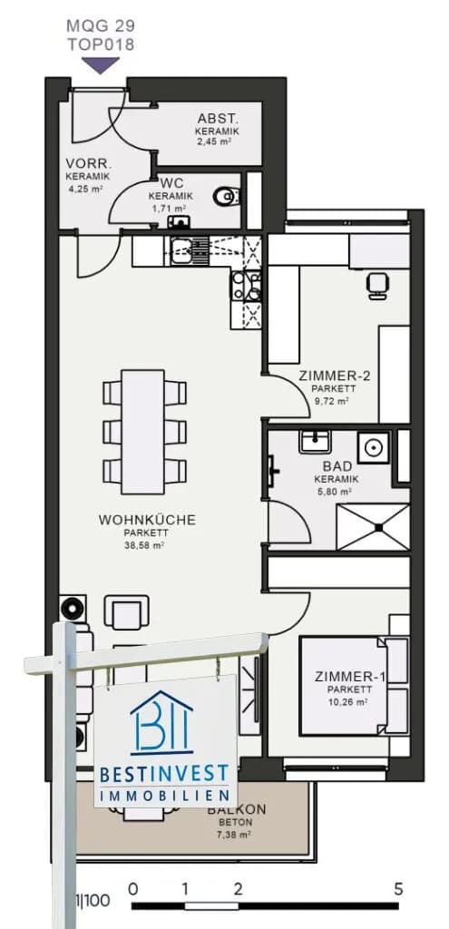 3-Zimmer-Wohnung mieten in Graz – 72,76 m², € 1.065 – Bild 9 von 9