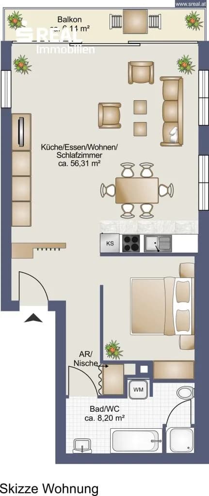 2-Zimmer-Wohnung mieten in Zwettl – 69 m², € 724 – Bild 9 von 9