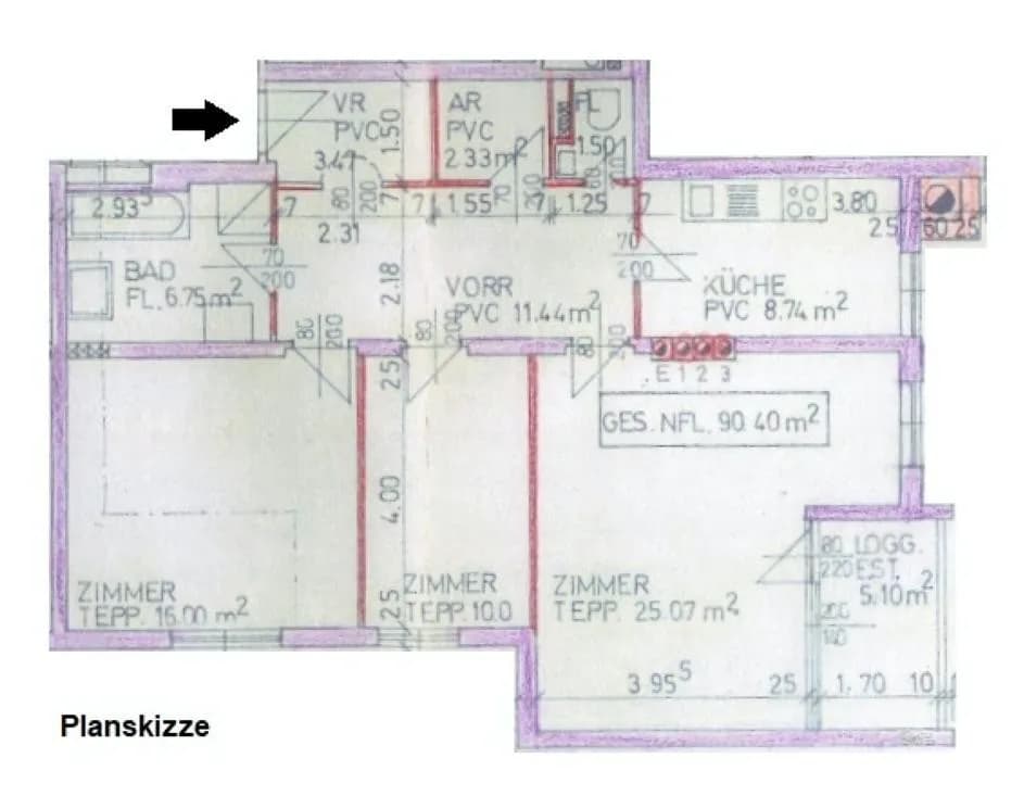 3-Zimmer-Wohnung kaufen in Baden – 90,4 m², € 268.000 – Bild 9 von 16
