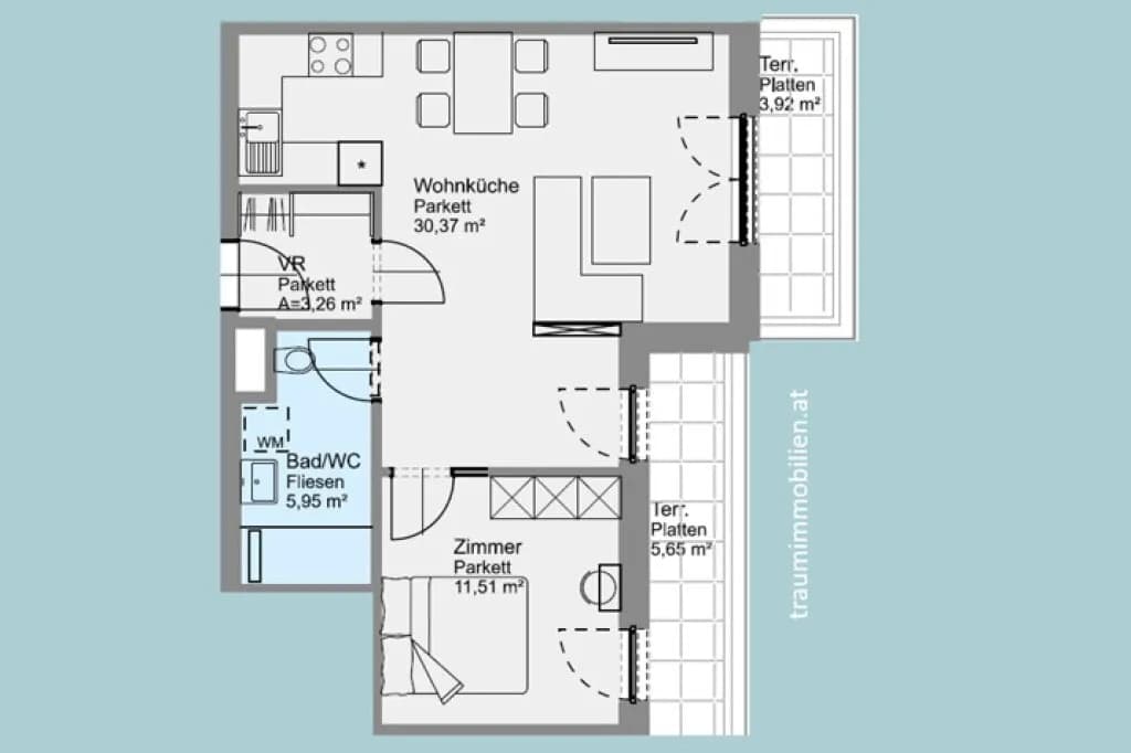 2-Zimmer-Wohnung kaufen in Wien – 51,09 m², € 265.000 – Bild 2 von 24