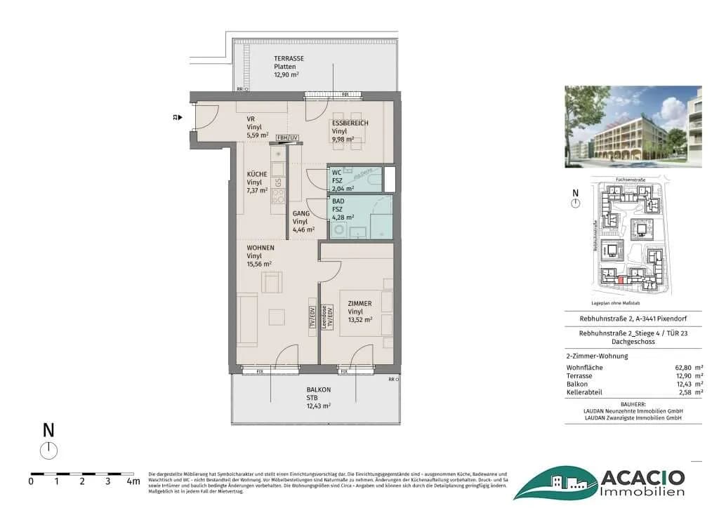 2-Zimmer-Wohnung mieten in Tulln – 62,8 m², € 995 – Bild 14 von 14