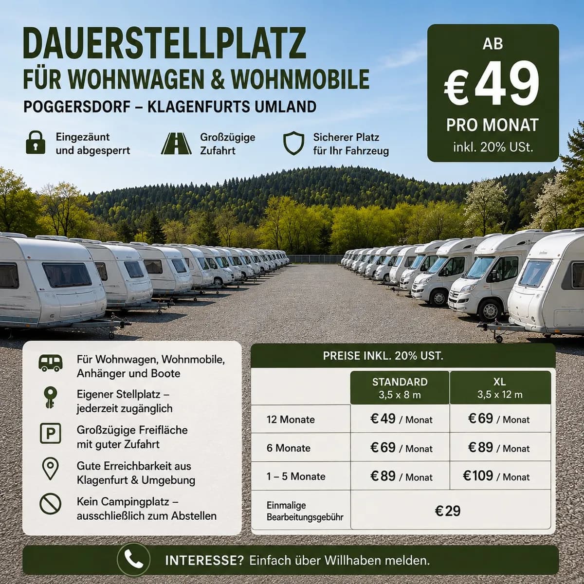 Immobilie mieten in Klagenfurt Land – 28 m², € 49