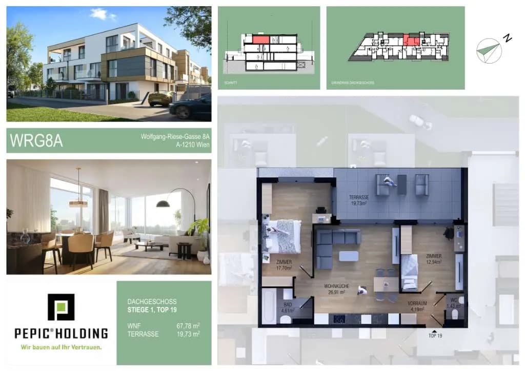 3-Zimmer-Wohnung kaufen in Wien – 68,08 m², € 444.000 – Bild 1 von 11