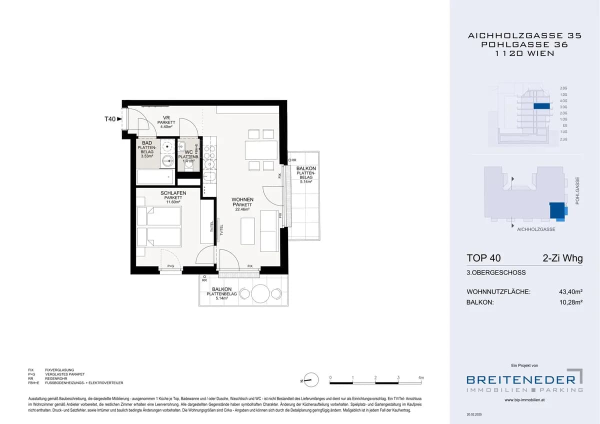 2-Zimmer-Wohnung kaufen in Wien – 43,4 m², € 350.000 – Bild 9 von 10
