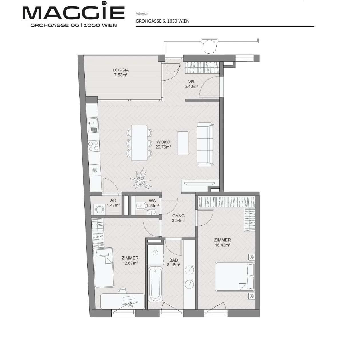 3-Zimmer-Wohnung kaufen in Wien – 76,58 m², € 849.500 – Bild 7 von 13