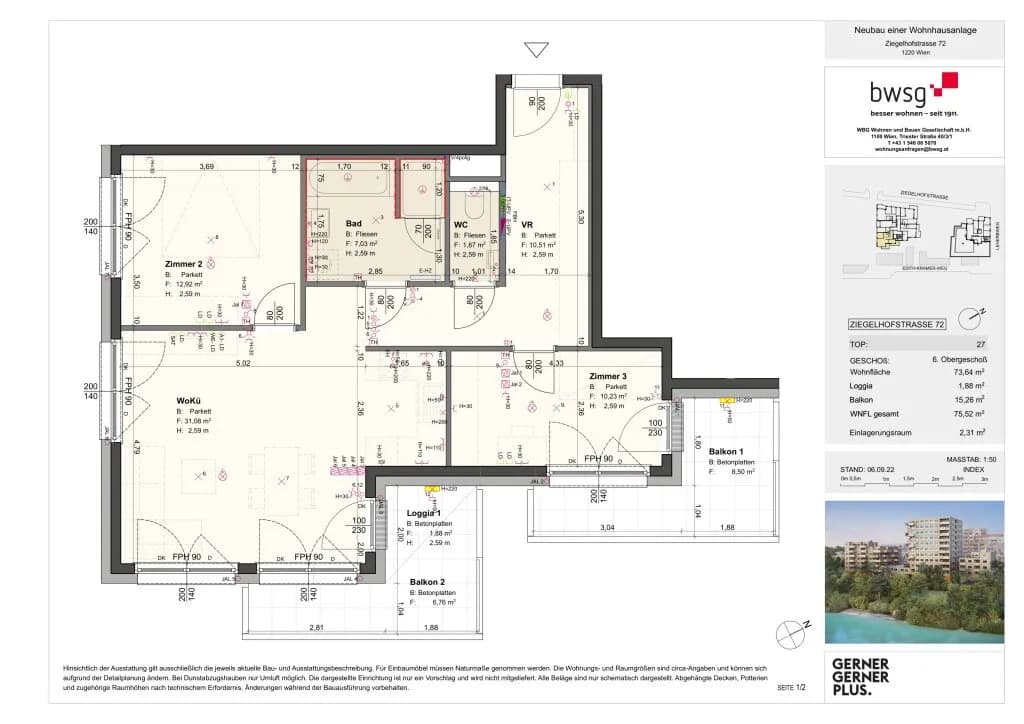 3-Zimmer-Wohnung kaufen in Wien – 73,64 m², € 429.000 – Bild 11 von 12