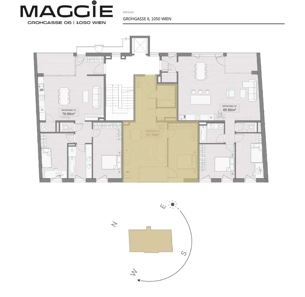 2-Zimmer-Wohnung kaufen in Wien – 52,17 m², € 563.400 – Bild 8 von 13