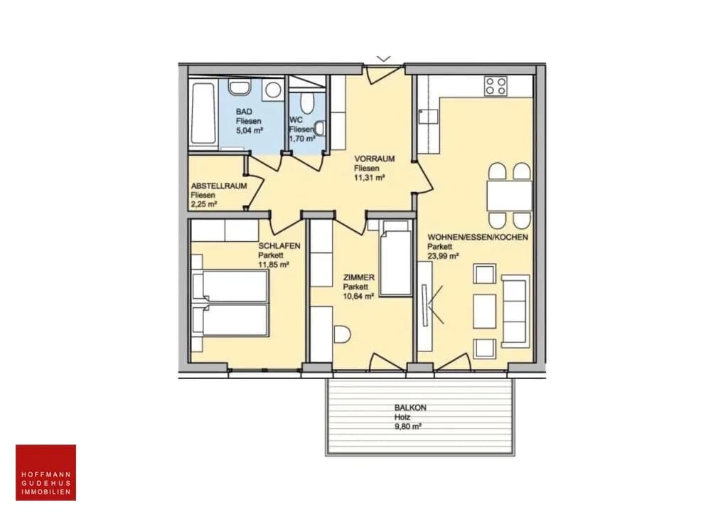 3-Zimmer-Wohnung mieten in Graz – 66 m², € 998 – Bild 8 von 8