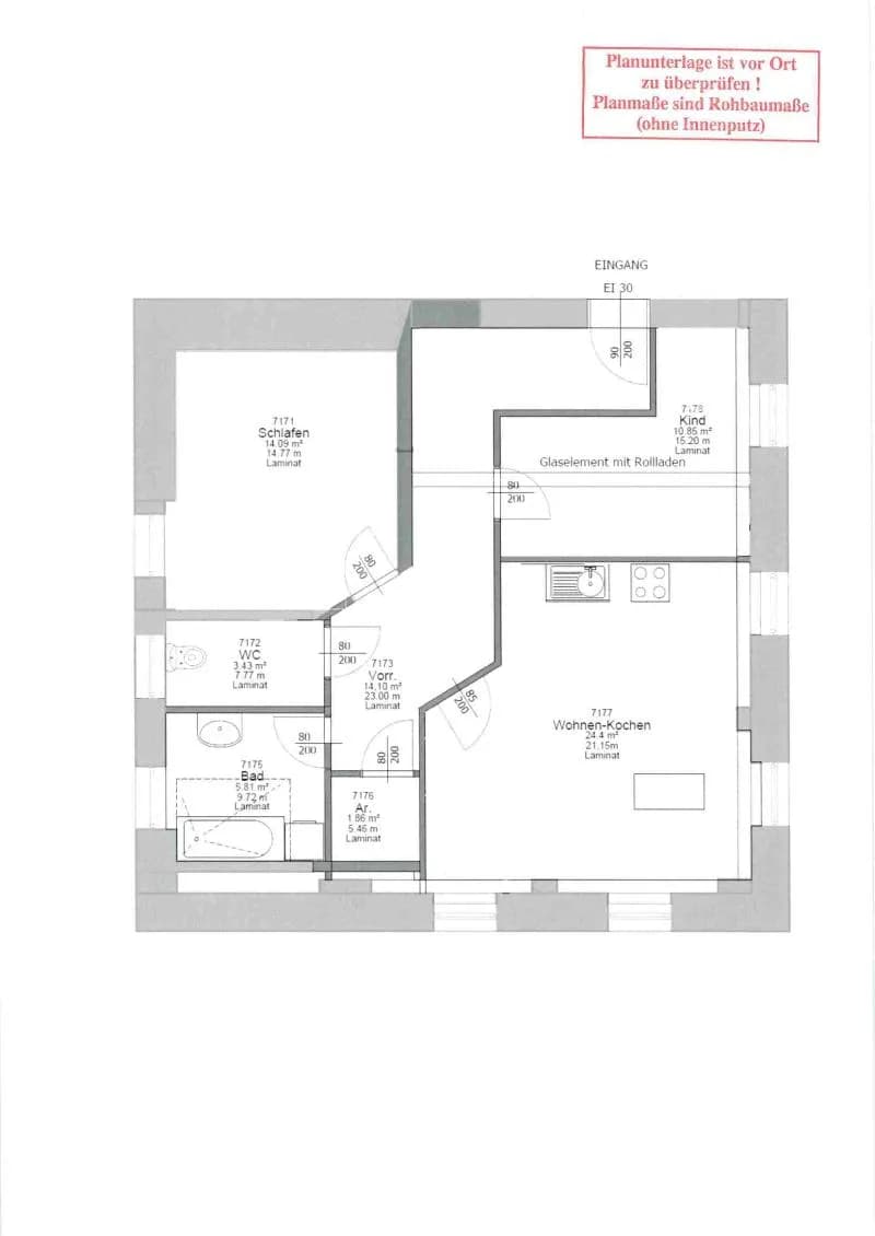 3-Zimmer-Wohnung mieten in Kirchdorf an der Krems – 78,9 m², € 588 – Bild 3 von 3