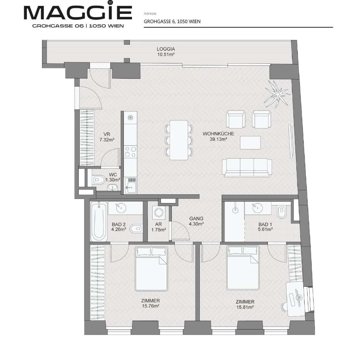 3-Zimmer-Wohnung kaufen in Wien – 95,63 m², € 964.000 – Bild 7 von 13