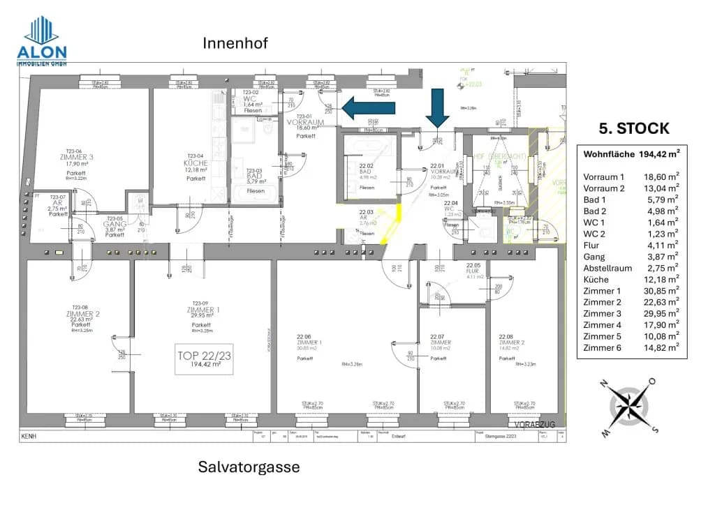 6-Zimmer-Wohnung mieten in Wien – 194,42 m², € 5.257 – Bild 32 von 32