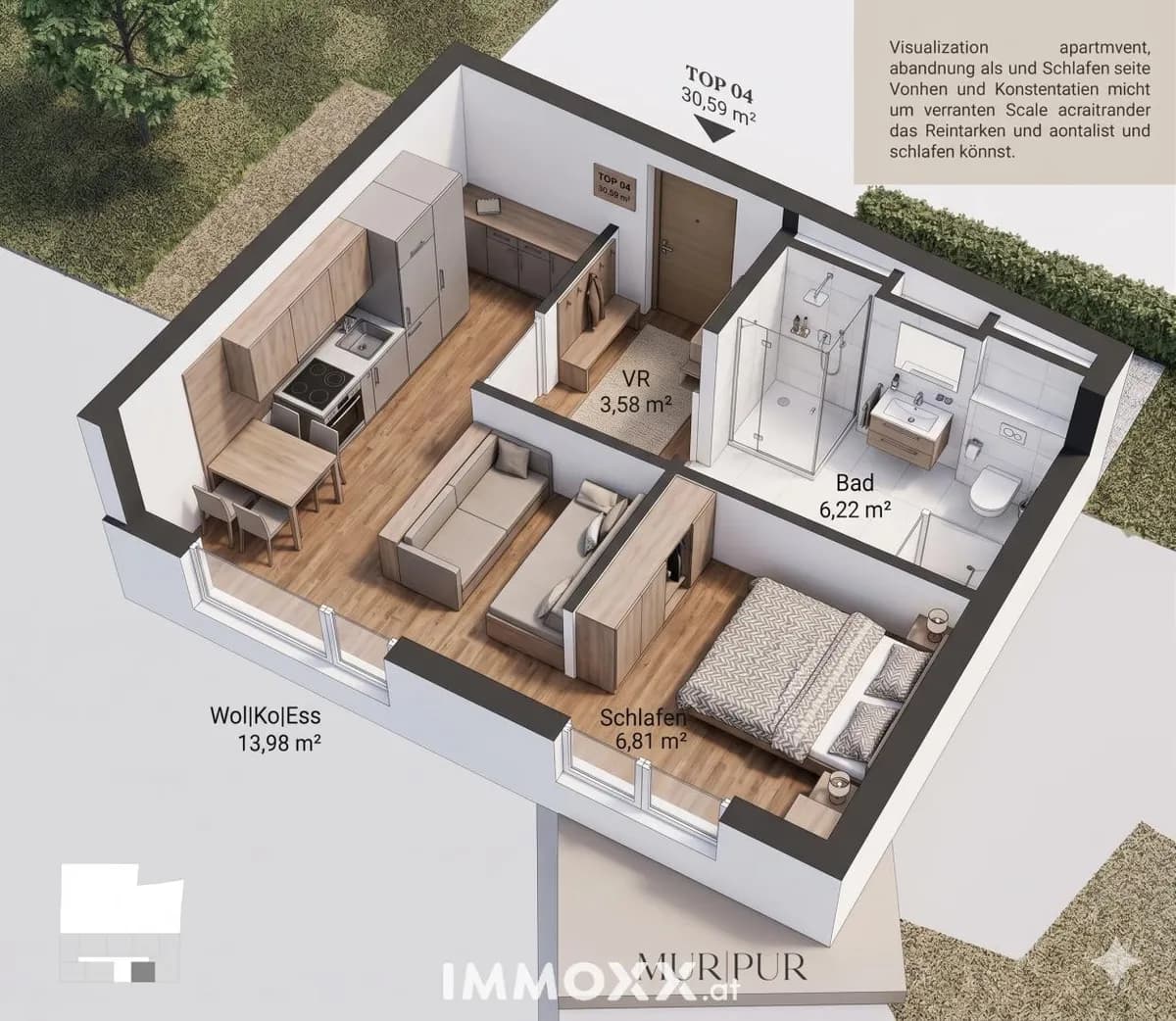 2-Zimmer-Wohnung kaufen in Graz – 30,59 m², € 173.137 – Bild 3 von 3
