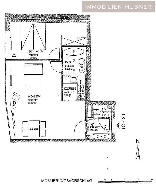 2-Zimmer-Wohnung mieten in Wien – 51,28 m², € 1.079 – Bild 6 von 9