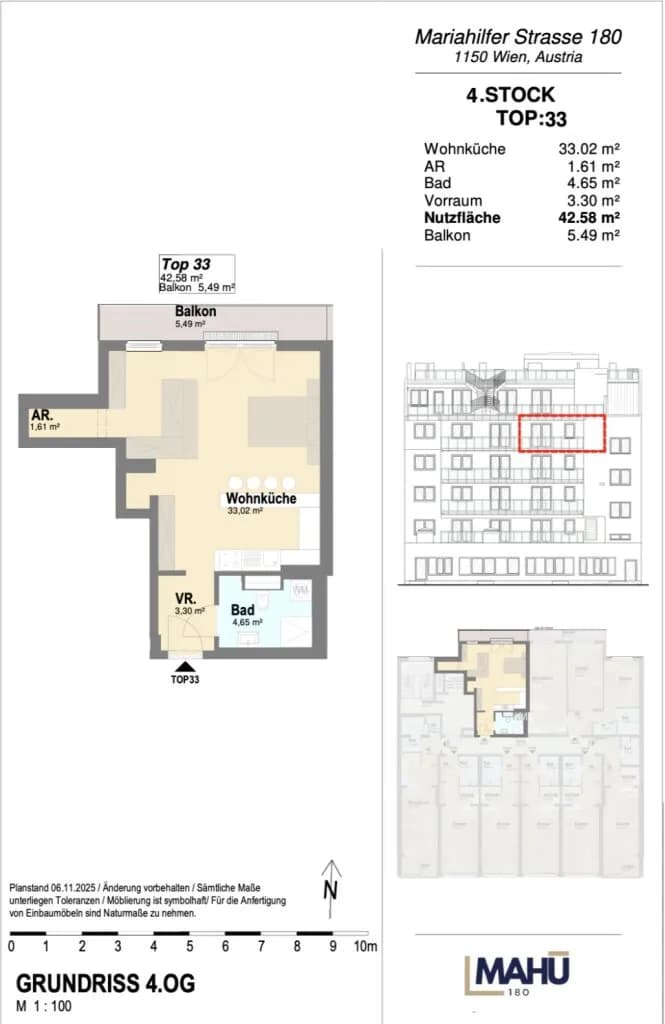 1-Zimmer-Wohnung kaufen in Wien – 42,58 m², € 358.067 – Bild 4 von 4
