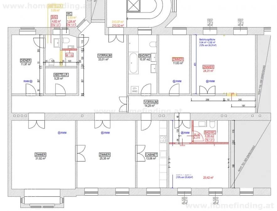 6-Zimmer-Wohnung mieten in Wien – 214,55 m², € 4.995 – Bild 14 von 14