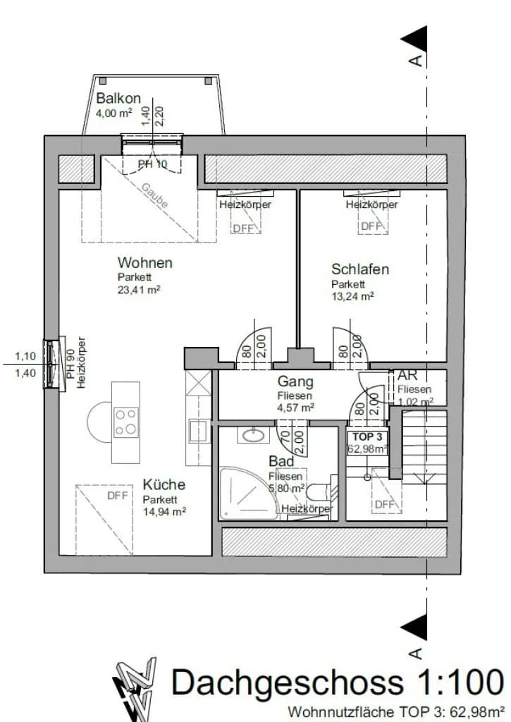 2-Zimmer-Wohnung mieten in Linz – 62,98 m², € 990 – Bild 2 von 13