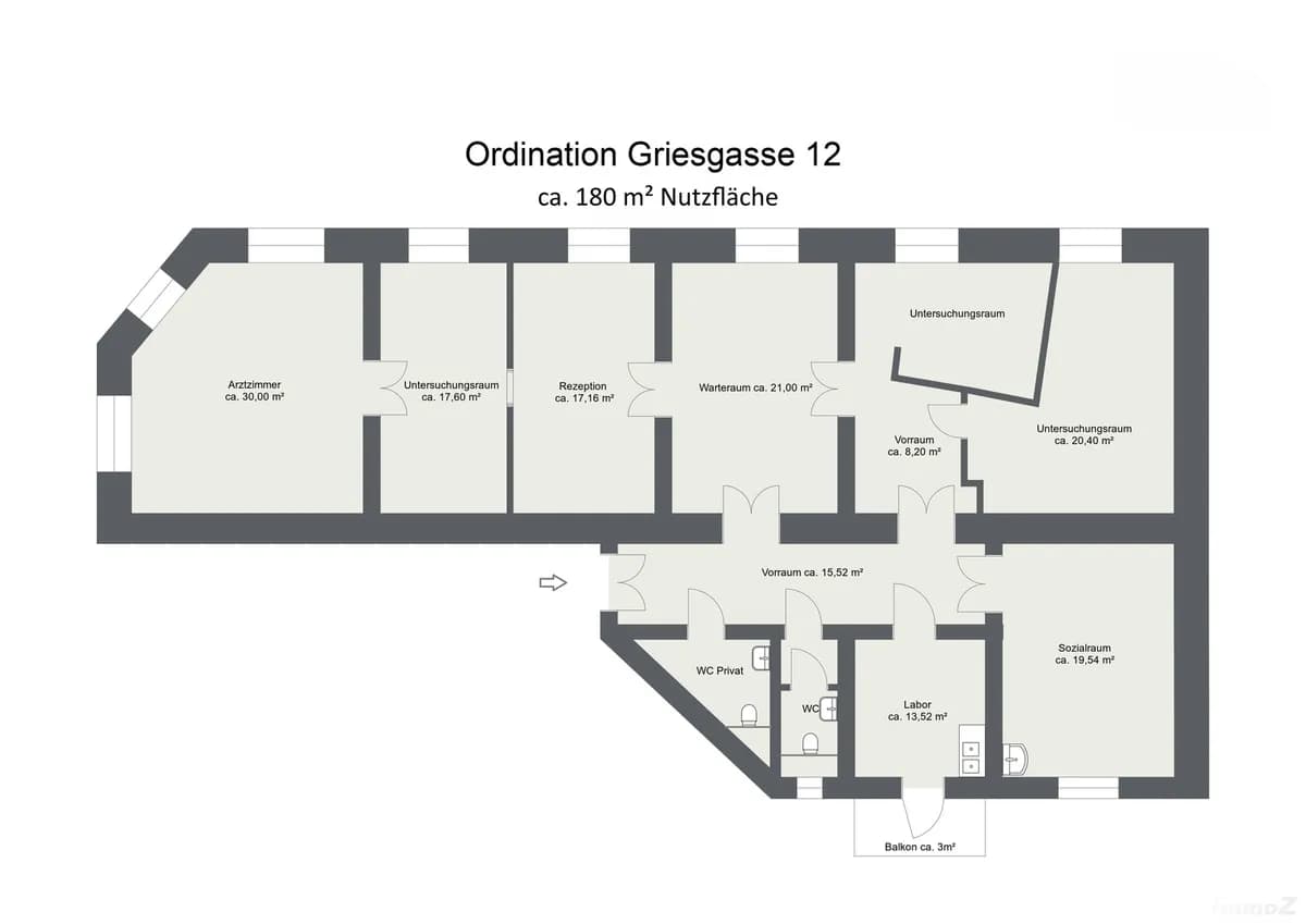 7-Zimmer-Gewerbeimmobilie mieten in Graz – 180 m², € 2.432 – Bild 2 von 27