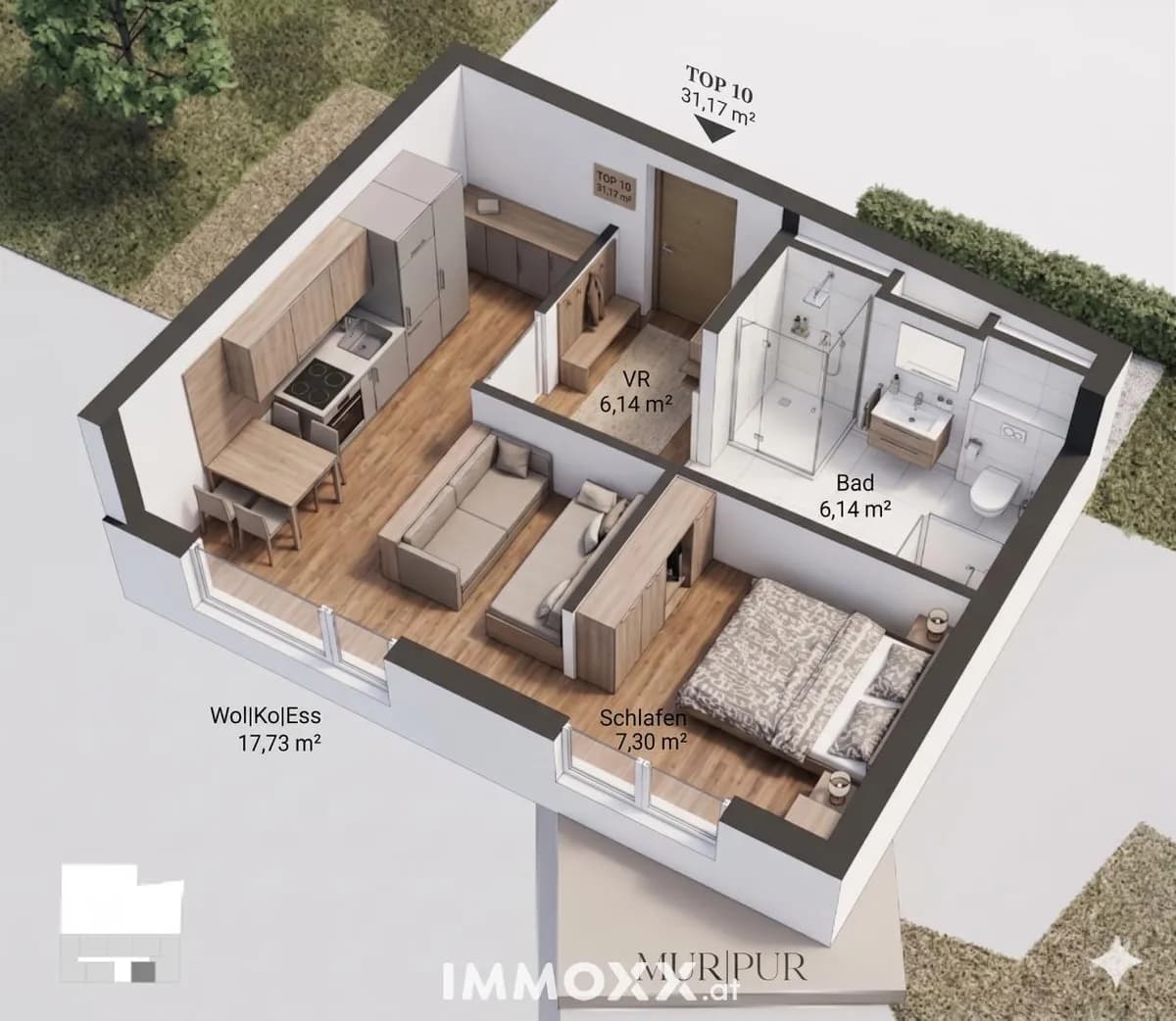 2-Zimmer-Wohnung kaufen in Graz – 37,47 m², € 157.097 – Bild 2 von 4