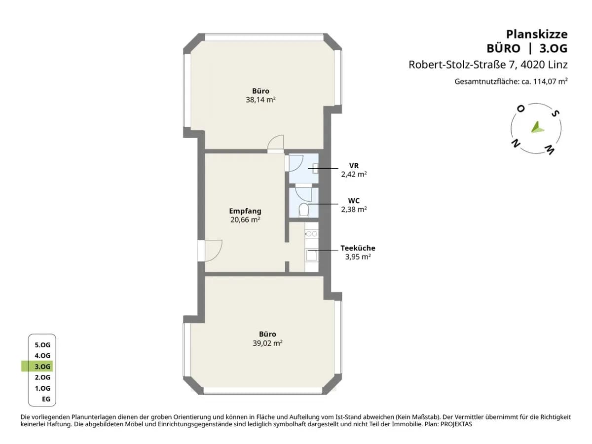 3-Zimmer-Gewerbeimmobilie mieten in Linz – 114 m², € 1.164 – Bild 6 von 6