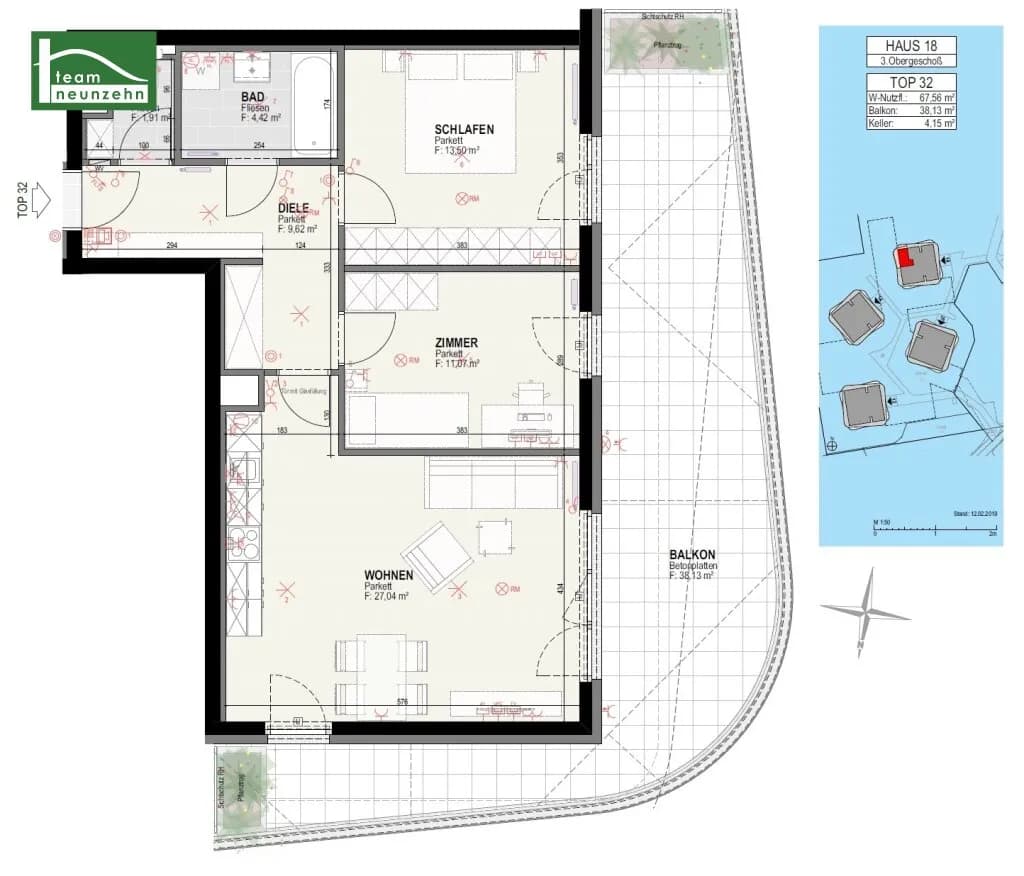 3-Zimmer-Wohnung mieten in Graz – 67,56 m², € 1.193 – Bild 22 von 22