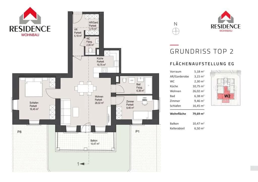 3-Zimmer-Wohnung kaufen in Salzburg Stadt – 79,69 m², € 612.000 – Bild 4 von 4