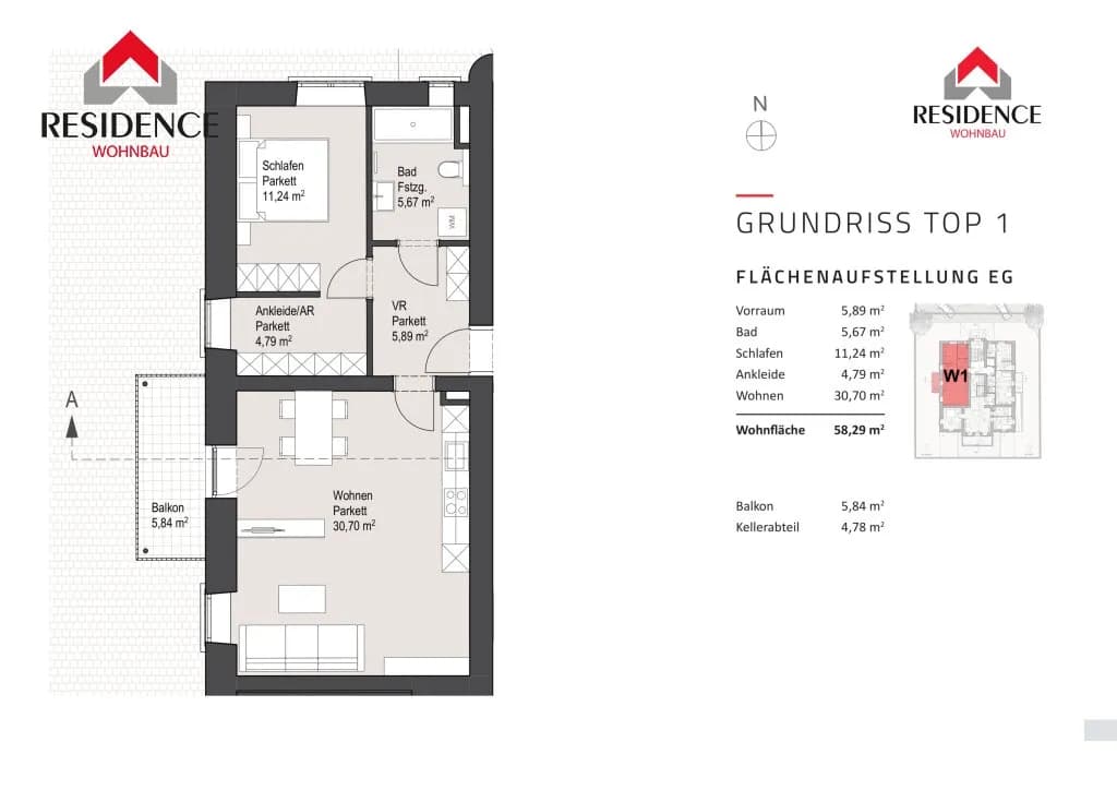 2-Zimmer-Wohnung kaufen in Salzburg Stadt – 58,29 m², € 442.000 – Bild 4 von 4