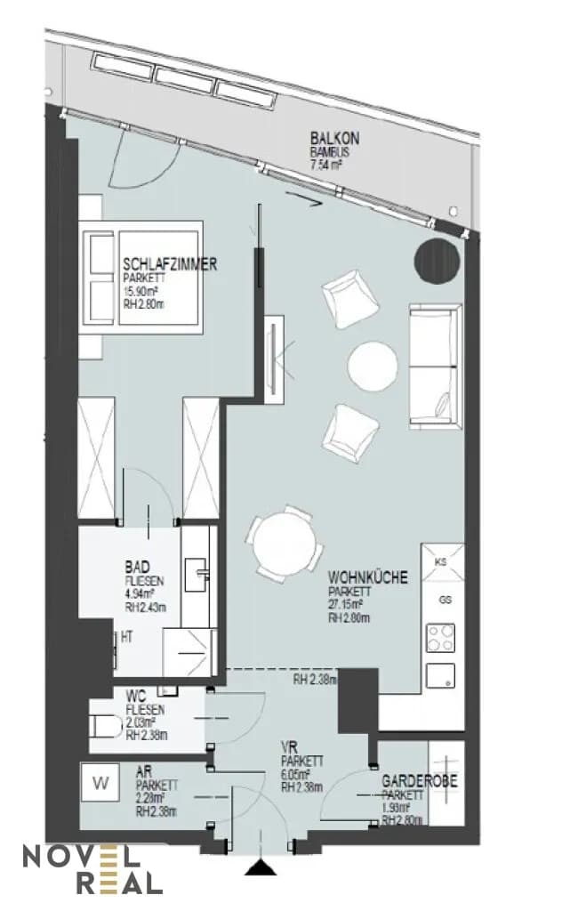 2-Zimmer-Wohnung mieten in Wien – 60,27 m², € 2.112 – Bild 20 von 20