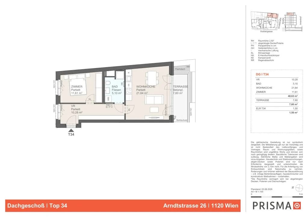 2-Zimmer-Wohnung kaufen in Wien – 48,63 m², € 409.000 – Bild 3 von 3