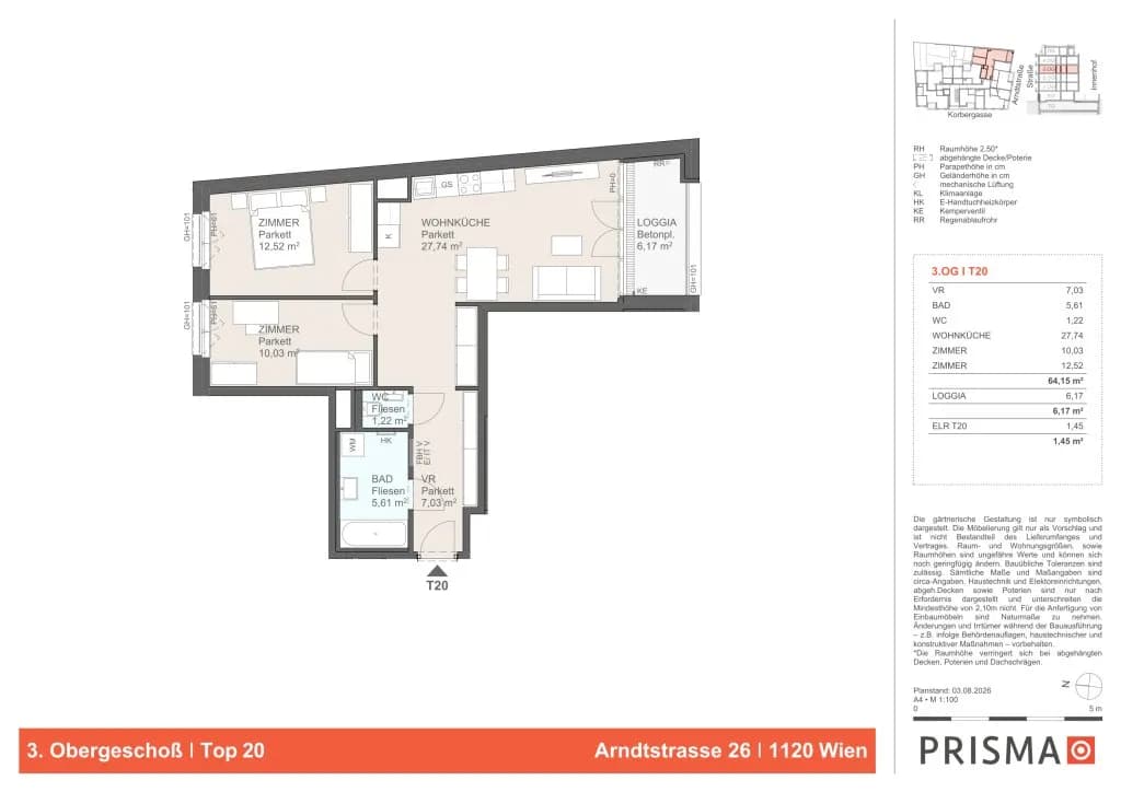 3-Zimmer-Wohnung kaufen in Wien – 64,15 m², € 542.000 – Bild 3 von 3