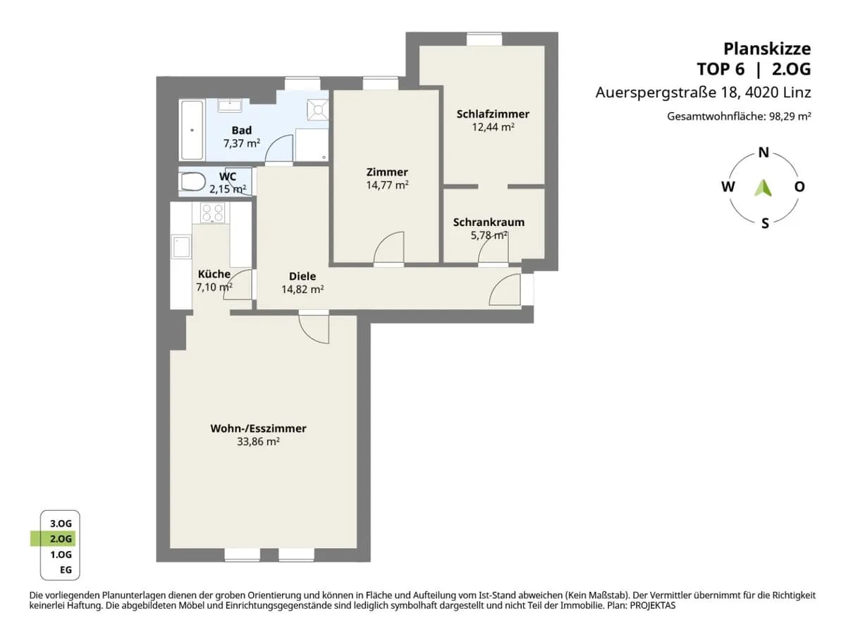 3-Zimmer-Wohnung mieten in Linz – 98 m², € 1.367 – Bild 13 von 13